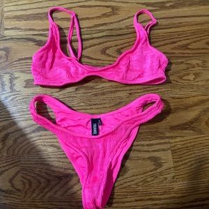 Hot Pink Triangl Bikini set